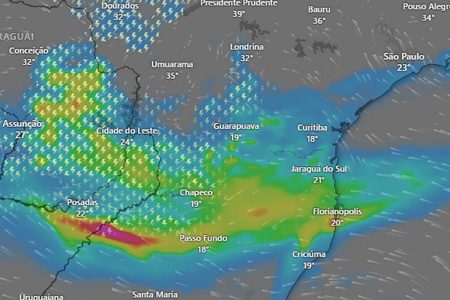 Santa Catarina e Paraná devem ter 10 dias de chuvas intensas a partir desta quarta-feira (9)