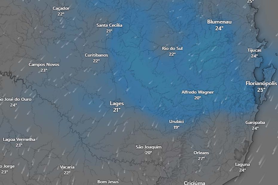 santa catarina previsao mapa hojesc