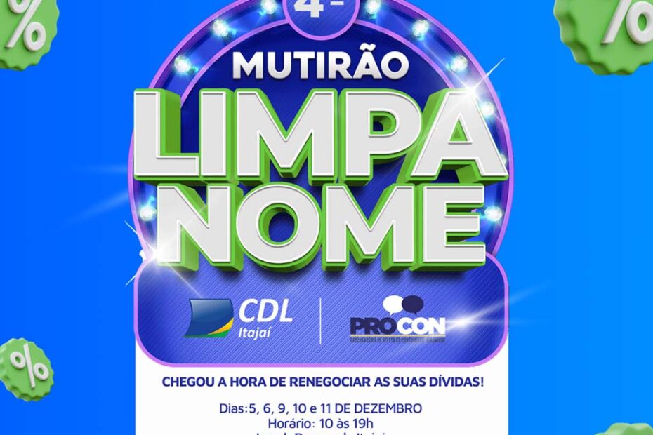 mutirao limpa nome itajai hojesc