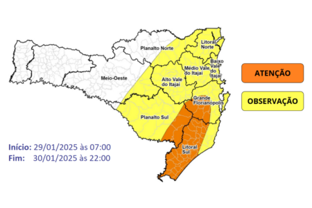 Chuva volta em SC e com risco de alagamentos nesta quarta e quinta