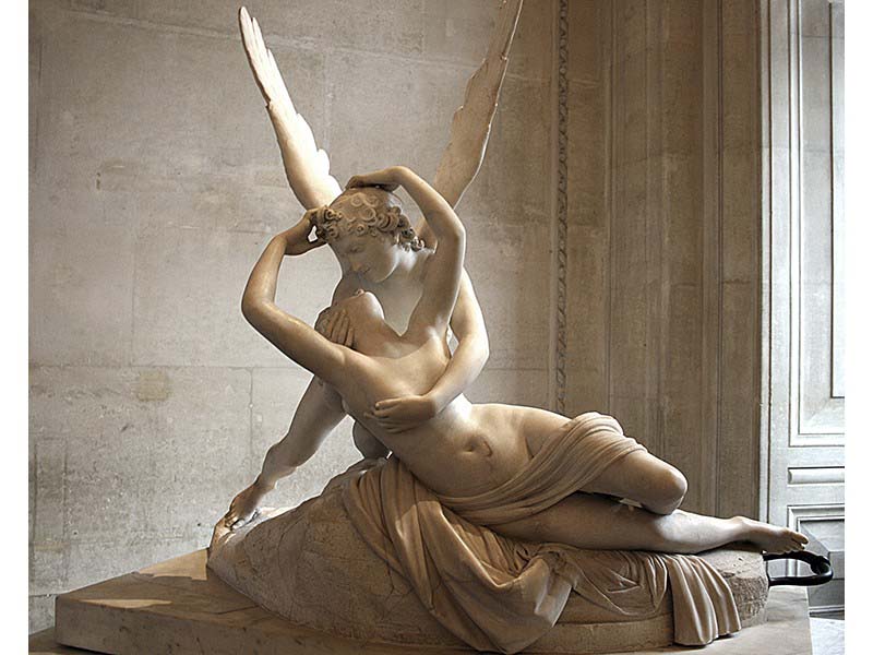 "Psiquê revivida pelo beijjo de Eros" - Antonio Canova - (1755-1822) - mármore - 1,55x1,68m - (1789-1793) Museu do Louvre-Paris.