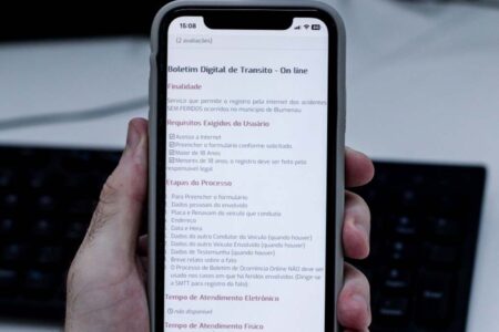 Blumenau: boletins de ocorrência de trânsito passam a ser realizados apenas on-line