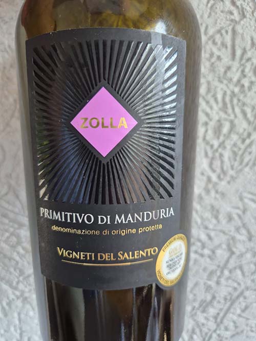 zolla primitivo di manduria vinho