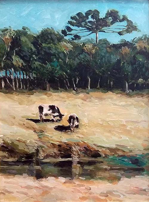 "Sem Titulo" - Paulo Dias - óleo sobre eucatex .