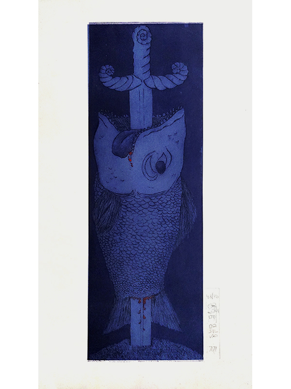Sem título - Orlando DaSilva - gravura em então 1977 (48/50) medindo 60x23 cm.