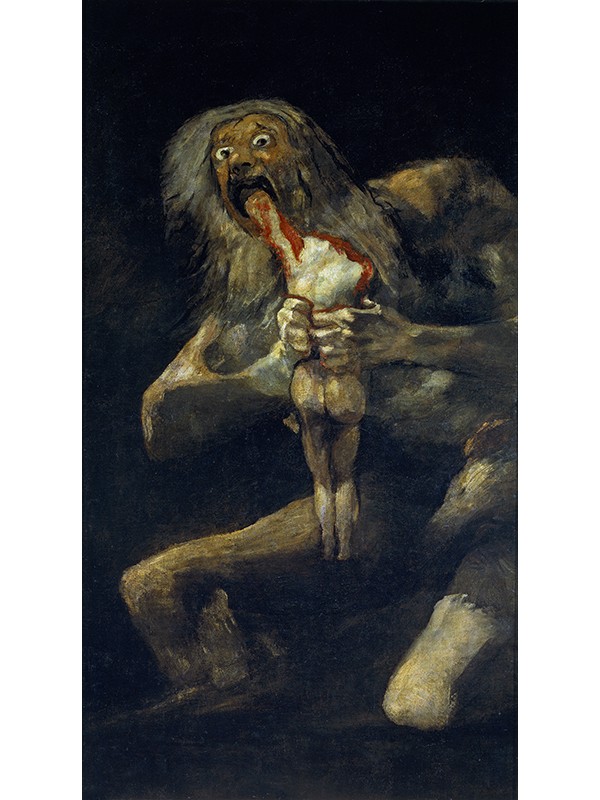 "Saturno" - Francisco de Goya (1819- 1823) -afresco transladado para tela, 146x83cm - Museu do Prado - Madrid
