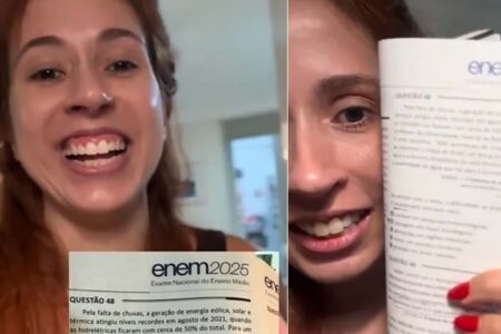 Candidata encontra reportagem assinada por ela em questão do Enem: ‘Fiquei com medo de errar’