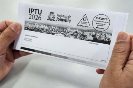 Prefeitura de Joinville começa a distribuir carnê do IPTU 2026 a partir desta terça (2)