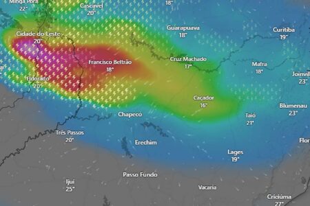 Inmet emite alerta de tempestades, granizo e ventania para Santa Catarina, PR e MS