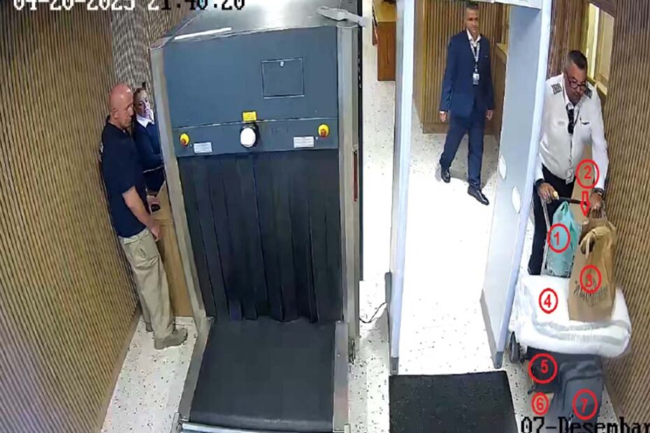 Imagem da câmera de segurança do Aeroporto de Catarina