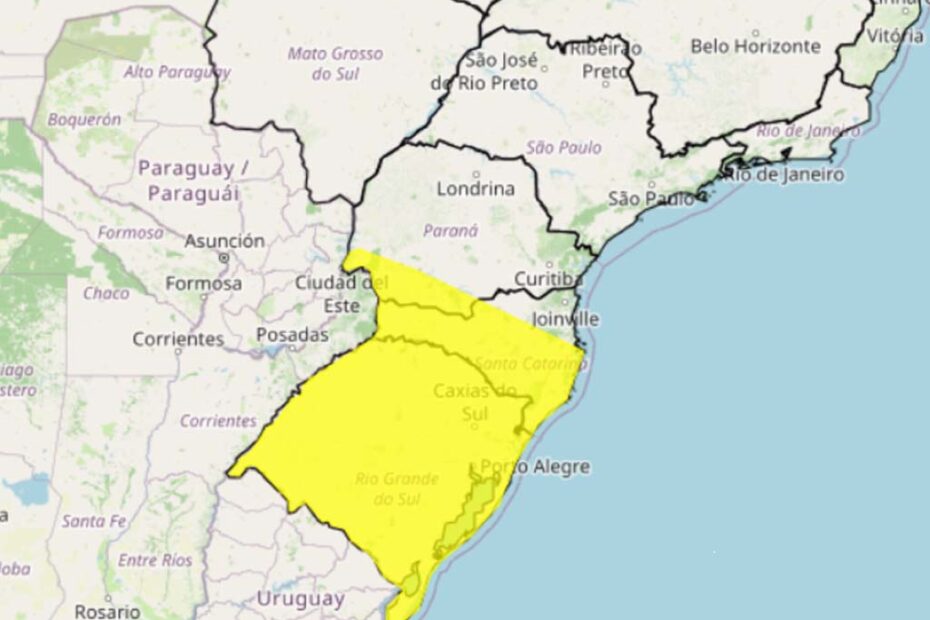 clima SC e RS geada frente fria
