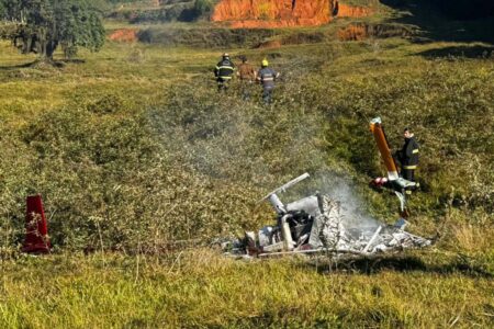 Acidente com helicóptero mata piloto em Pomerode; assista o vídeo