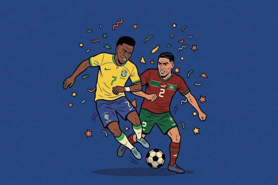 vini jr hakimi brasil x marrocos copa 2026