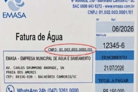 Balneário Camboriú: Emasa orienta consumidores a atualizarem dados cadastrais na fatura de água