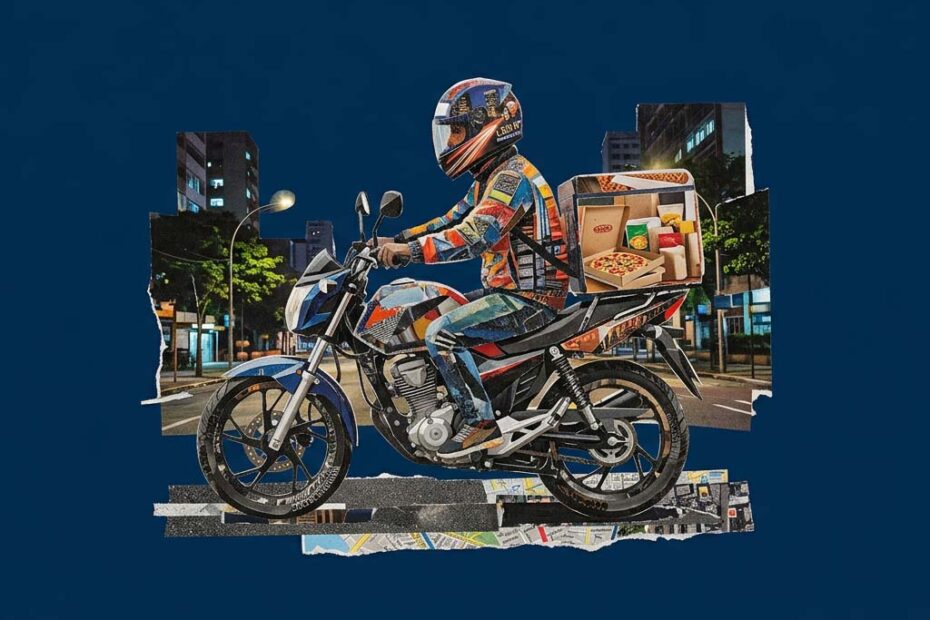 motoboy colagem IA hojesc
